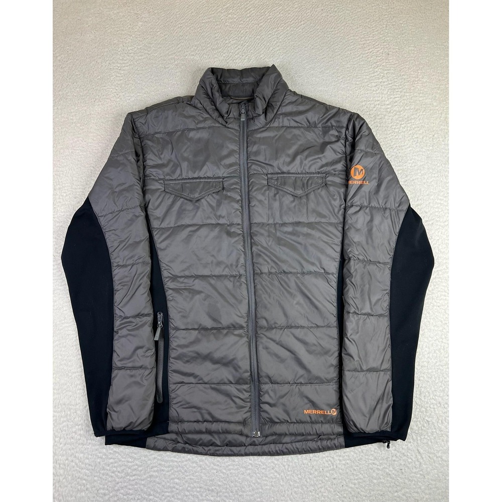Merrell Jacket Mens XL Gray Black M Select Warm Dry PrimaLoft Full Zip Softshell